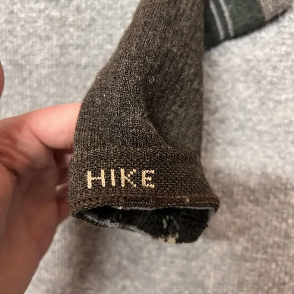 Smartwool Socks Mens Large Brown Hike Mid Calf Wool Hiking Outdoor Warm